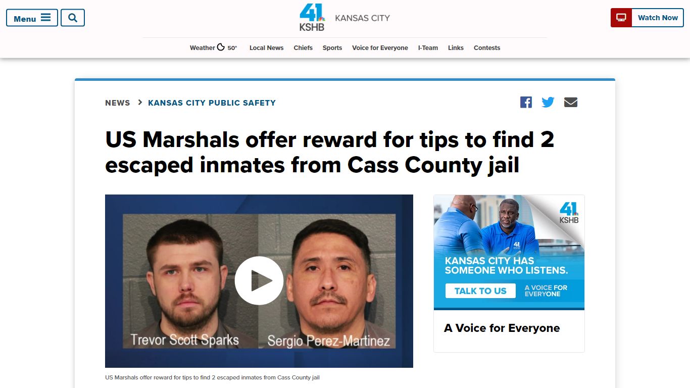 US Marshals offer reward for tips to find 2 escaped inmates from Cass ...