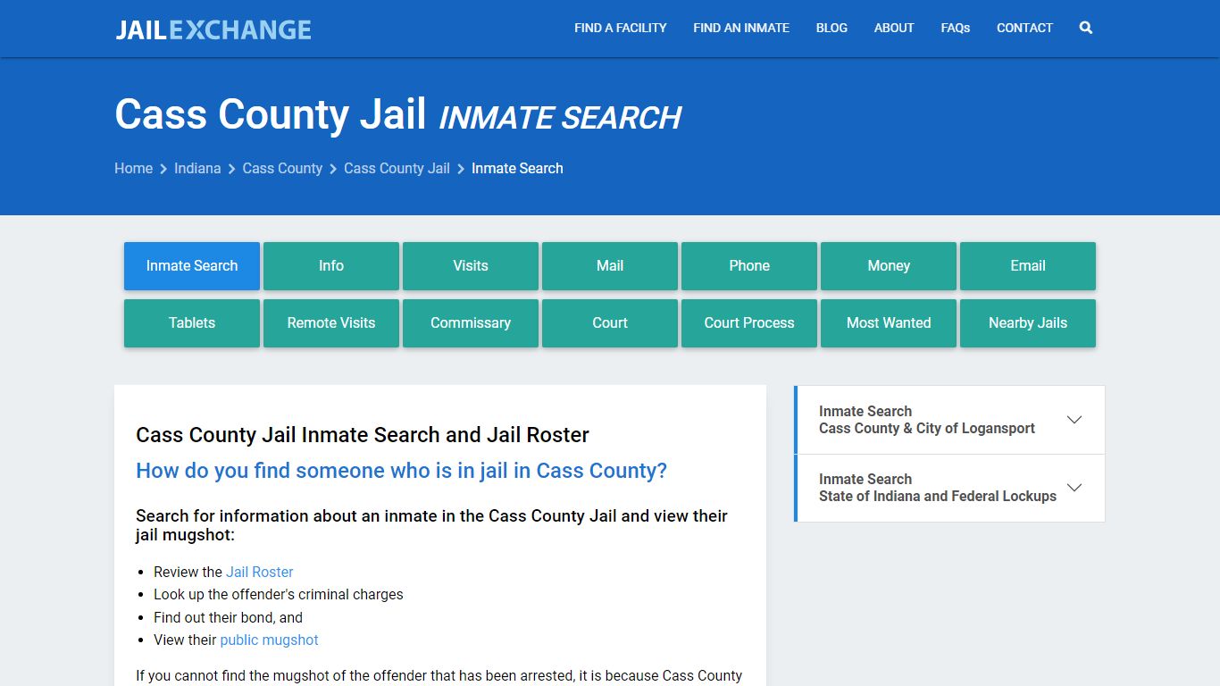 Cass County Jail Inmate Search - Jail Exchange